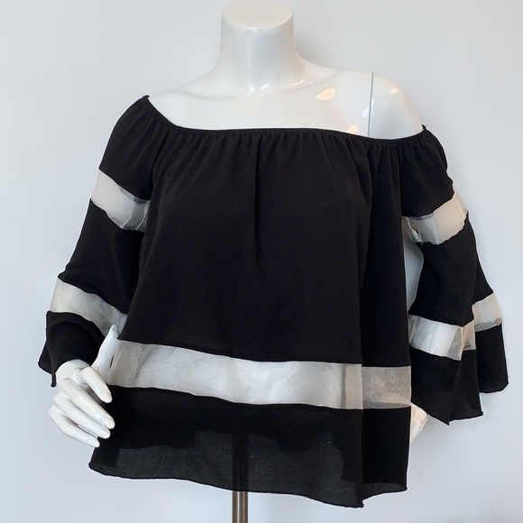 Jus D'Orange sheer Off the shoulder top - Picture 2 of 7